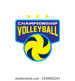 	
Volleyball logo icon design, sports badge template. Vector illustration