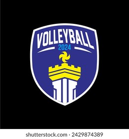 Volleyball logo icon design, sports badge template. Vector illustration