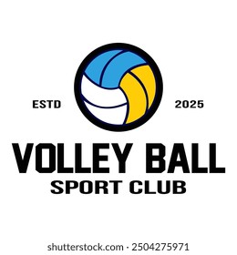 Diseño de icono de logotipo de voleibol, Plantilla de insignia deportiva. Ilustración vectorial