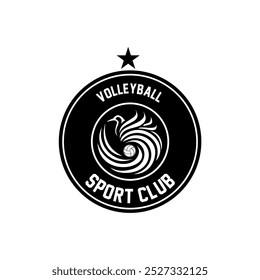 Volleyball logo icon design, sports badge template. Vector illustration
