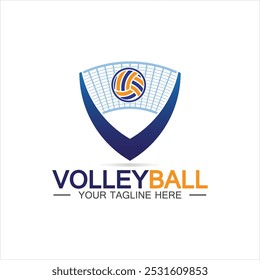 Volleyball logo icon design vector template, Modern design, isolated on white background, can use for Volleyball Championship Logo