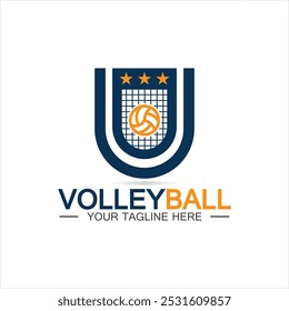 Volleyball logo icon design vector template, Modern design, isolated on white background, can use for Volleyball Championship Logo