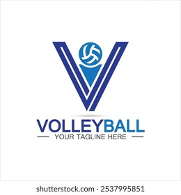 Volleyball logo icon design vector template, Modern design, isolated on white background, can use for Volleyball Championship Logo