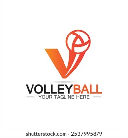 Volleyball logo icon design vector template, Modern design, isolated on white background, can use for Volleyball Championship Logo