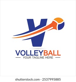 Volleyball logo icon design vector template, Modern design, isolated on white background, can use for Volleyball Championship Logo