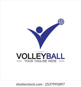 Volleyball logo icon design vector template, Modern design, isolated on white background, can use for Volleyball Championship Logo