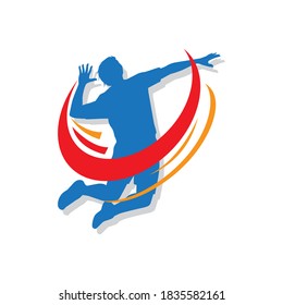 Volleyball logo icon. vector illustration