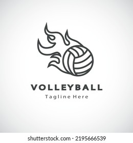 volleyball logo icon vector isolated illustration