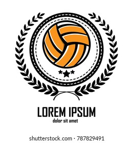 Volleyball logo with laurel wreath