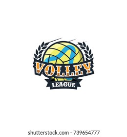 Volleyball logo and ornament vector