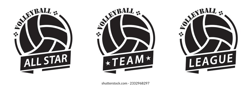 Volleyball logo set icon, vector illustration