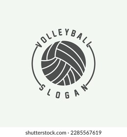 Volleyball Logo, Sport Simple Design, World Sports Tournament Vector, Illustration Symbol Icon