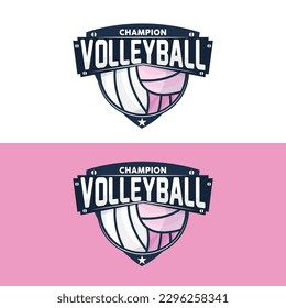 Volleyball Logo, Sport Simple Design, World Sports Tournament Vector, Illustration Symbol Icon