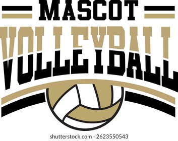 Equipe do logotipo do voleibol, Projeto da camisa de T, vetor