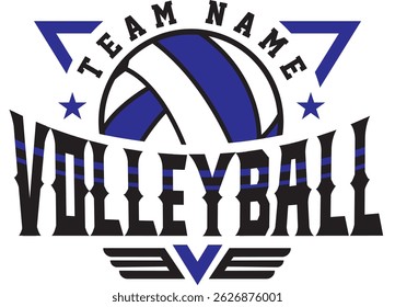 Equipe de logotipo de voleibol, Design de camiseta, eps vetor