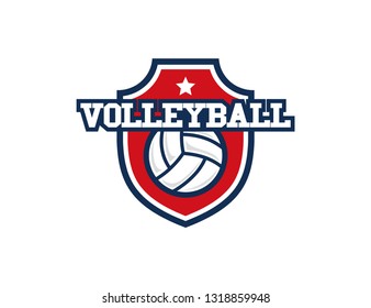 Volleyball Logo Template Stock Vector (Royalty Free) 1318859948 ...