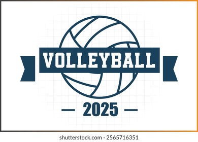 Volleyball Logo Template Custom Sports Monogram