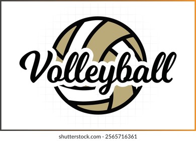 Volleyball Logo Template Custom Sports Monogram