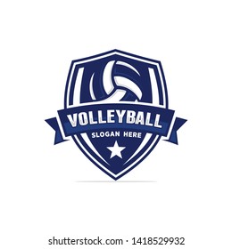 Volleyball logo template vector illustration