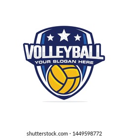 Volleyball logo template vector illustration