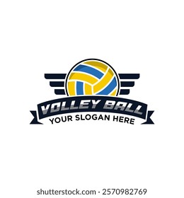 Volleyball logo template vector illustration