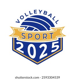 Volleyball logo vector icon. volleyball creative logo vector concept