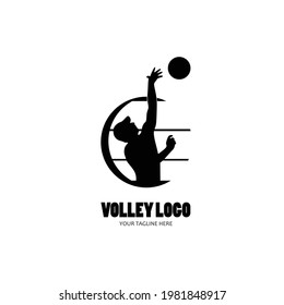 Volleyball logo vector silhouette design	