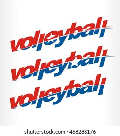 Volleyball logo vector, volleyball word text.