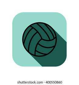 Volleyball with long shadow on square