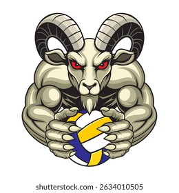 volleyball mascot goat vector illustration design