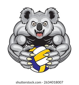 volleyball mascot koala vector illustration design