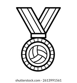 volleyball medal – vector icon