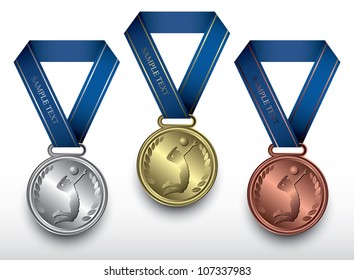 Volleyball medals - vector illustration