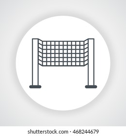 Volleyball mesh icon, circle vector on  white background