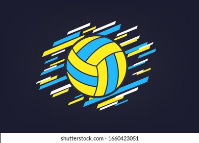 Volleyball modern colored abstract sports banner. Background for tournament. Flat style. Vector illustration.