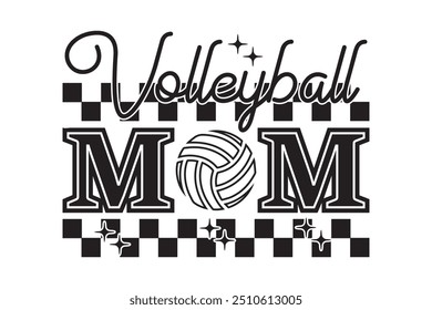 Volleyball Mom EPS Retro Sport Mama T-shirt Design