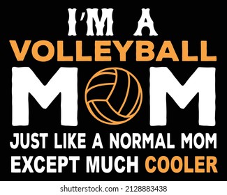 I'm a volleyball mom just like a normal mom except much cooler. Volleyball mom vector saying.