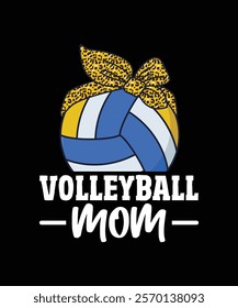 Volleyball mom t-shirt design illustration 