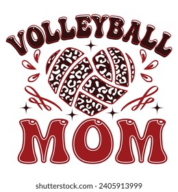 volleyball mom typography t shirt design