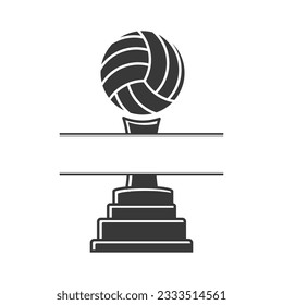 Silueta de monograma de voleibol, vector de monograma de voleibol, ilustración de logotipo de voleibol, vector de monograma deportivo, silueta de logotipo deportivo, ilustración de logotipo deportivo, ilustración de dibujos animados, vector
