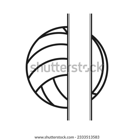 Volleyball Monogram silhouette, Volleyball Monogram Vector, Volleyball Logo illustration, Sports Monogram Vector, Sports Logo silhouette, Sports Logo illustration, illustration Clip Art, vector