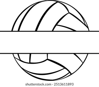 Volleyball Monogram Sports icon stock illustration, Sports equipment vector illustration