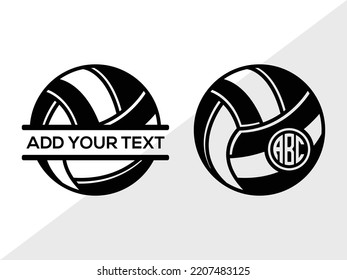 Volleyball Monogram SVG Printable Vector Illustration