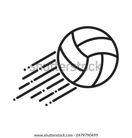 Volleyball with motion. Simple line icon. Isolate on white background. Vector.