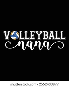 Volleyball Nana Volleyball Sport Lover Vector Art File.