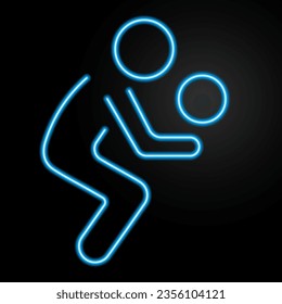 volleyball neon sign, modern glowing banner design, colorful modern design trend on black background. Vector illustration.