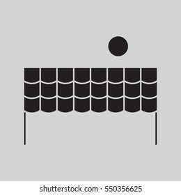 Volleyball net with ball icon