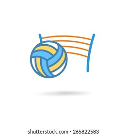 Volleyball net with ball sign icon