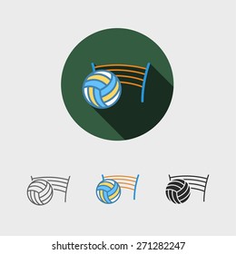 Volleyball net with ball sign icon
