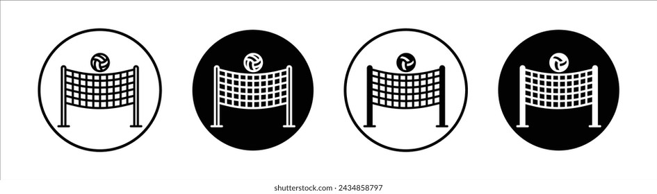 Volleyball net flat line icon set. Volleyball net Thin line illustration vector